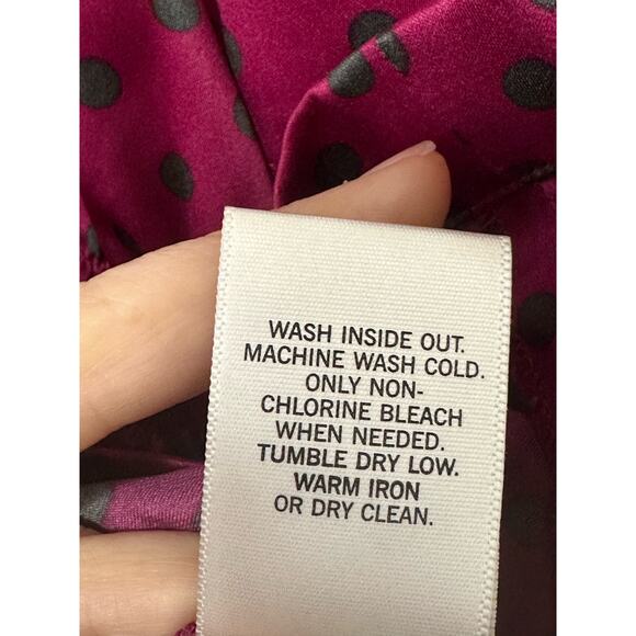 Banana Republic fuchsia gray polka dots short sleeves blouse size 4 - Picture 5 of 12